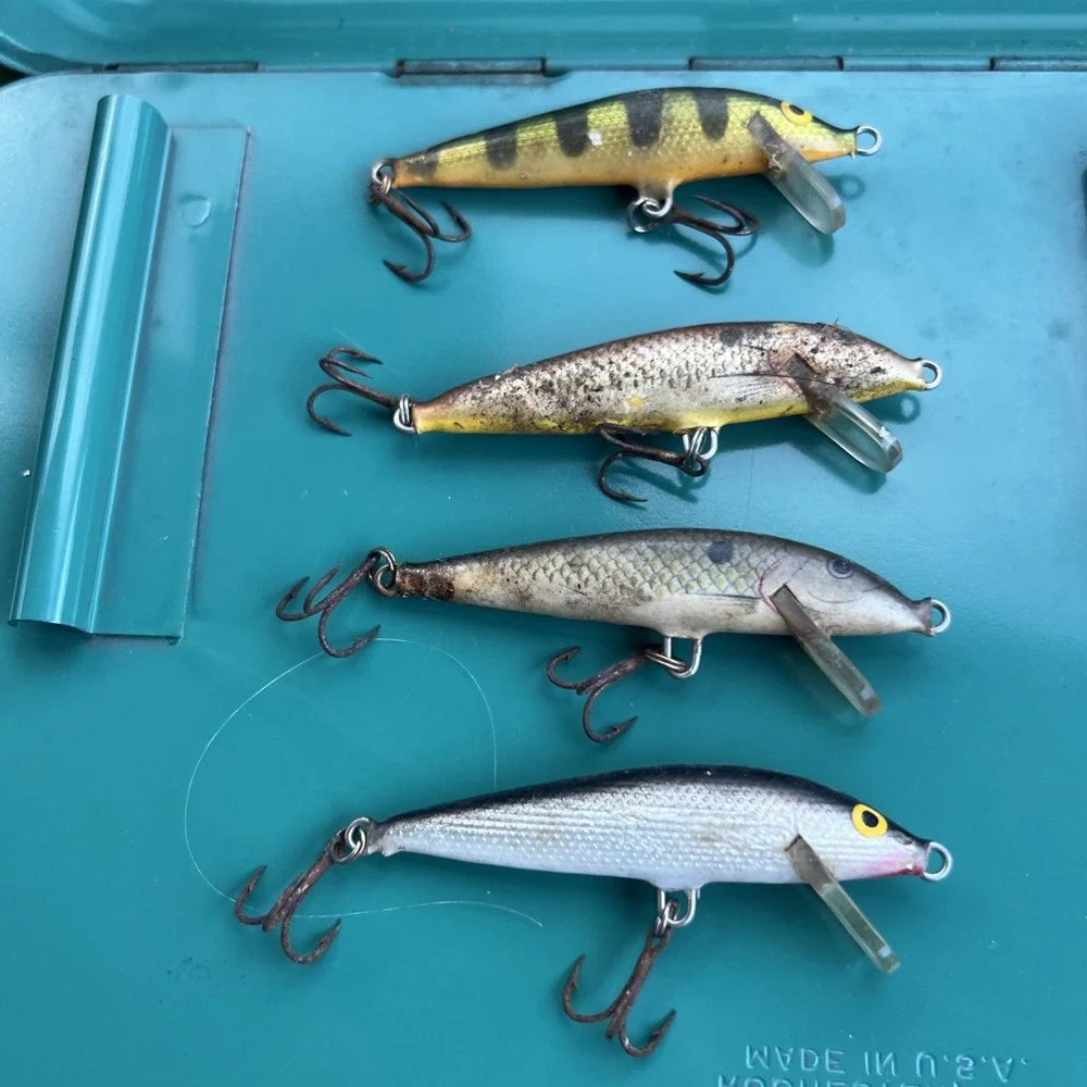 Vintage Rapala Crankbait Lures, Set Of 4